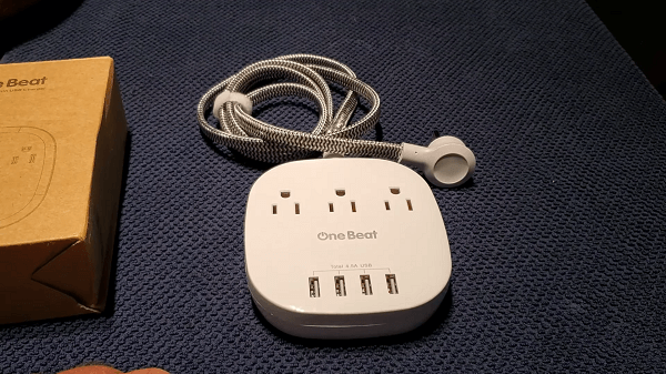 A freshly unpacked power strip