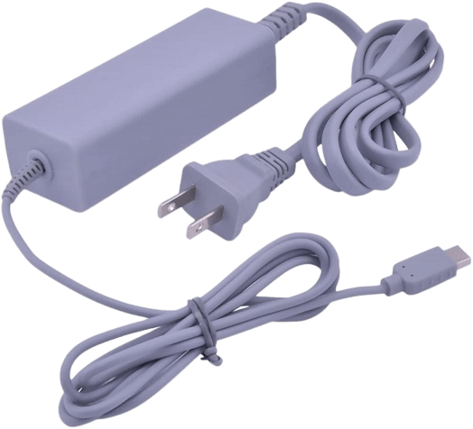 A grey AC adapter