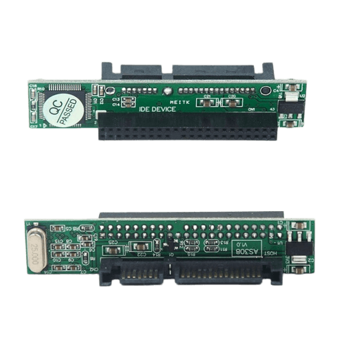 Two green 2.5 Inch IDE to SATA adapters