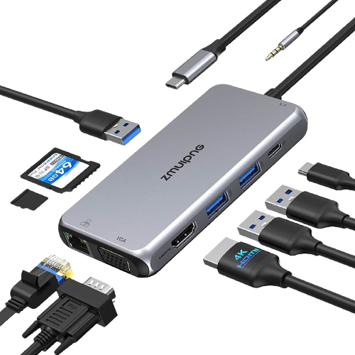 ZMUIPNG 10 in 1 USB C Hub Docking Station