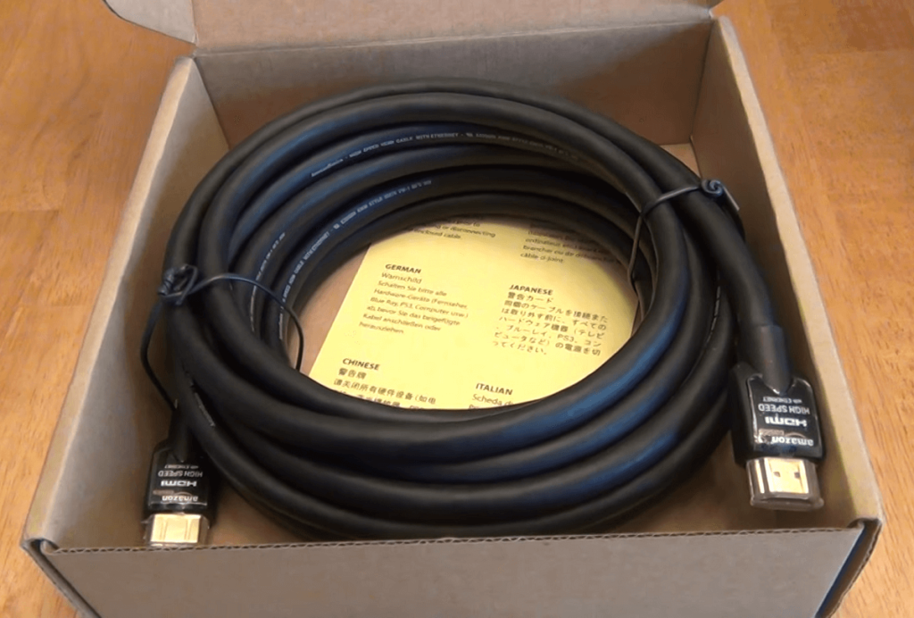 A cable still in the box