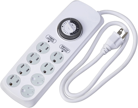 Woods Power Strip With Mechanical Timer