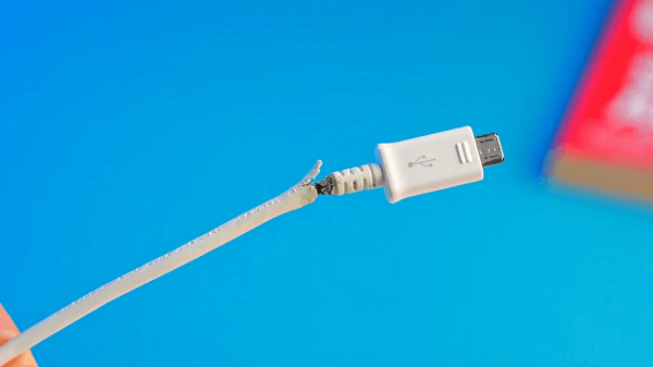 A broken USB cable